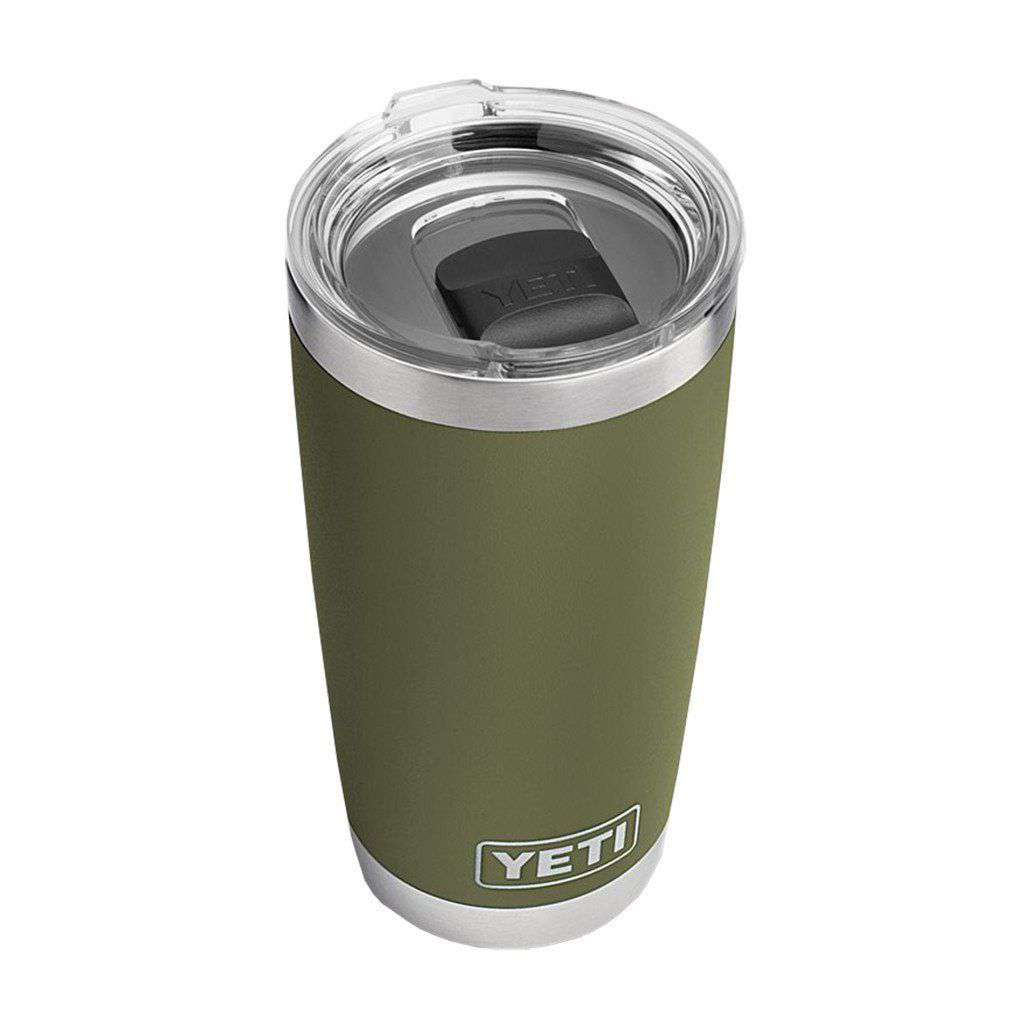 YETI 20 oz. DuraCoat Rambler Tumbler in Olive Green with Magslider™ Lid –  Country Club Prep