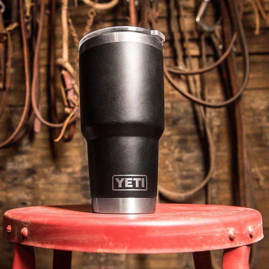 30 oz. DuraCoat Rambler Tumbler in Black by YETI - Country Club Prep