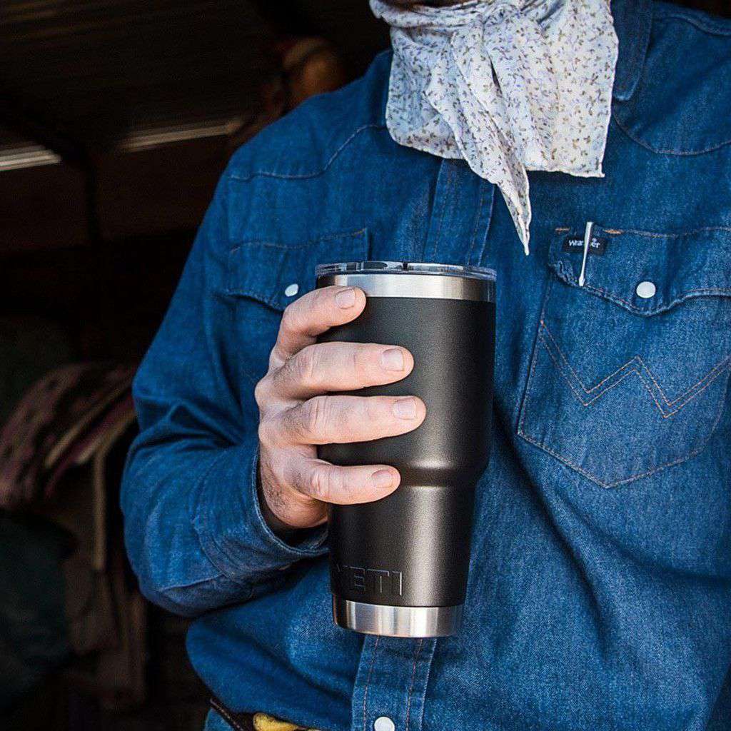 30 oz. DuraCoat Rambler Tumbler in Black by YETI - Country Club Prep