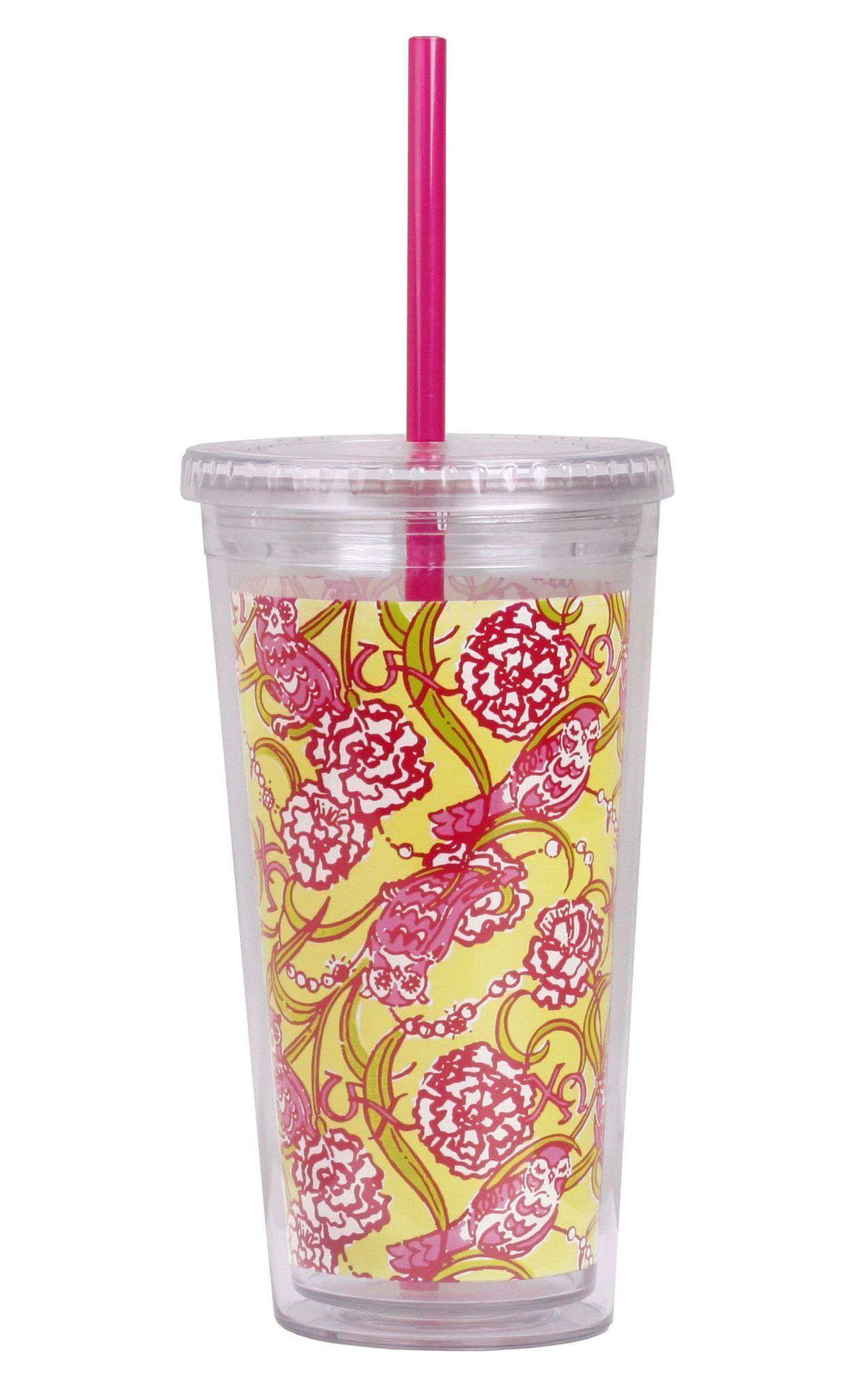 Chi Omega Tumbler with Straw by Lilly Pulitzer - Country Club Prep