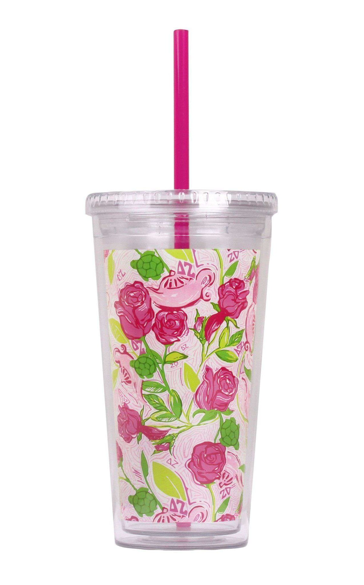 Delta Zeta Tumbler with Straw by Lilly Pulitzer - Country Club Prep