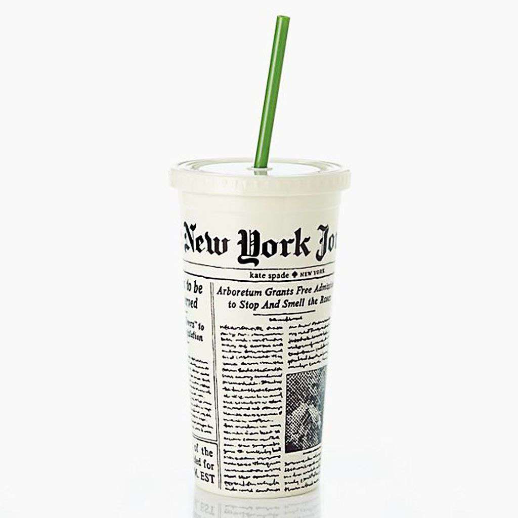 Insulated Tumbler in Newsprint by Kate Spade New York - Country Club Prep