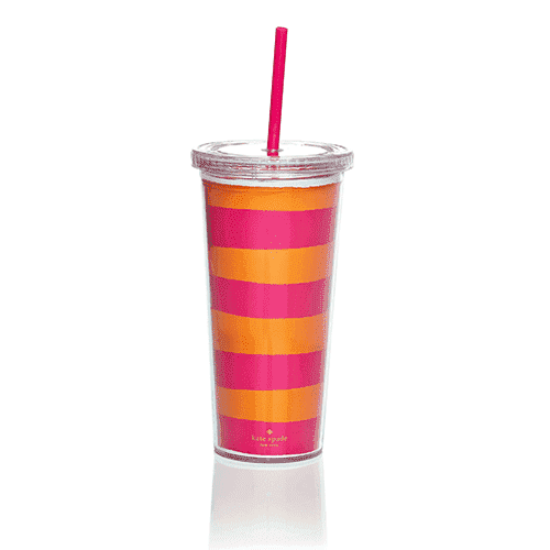 Insulated Tumbler in Orange and Pink by Kate Spade New York - Country Club Prep