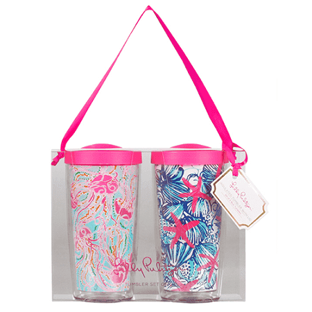 Insulated Tumbler Set in Jellies Be Jammin' & She She Shells by Lilly Pulitzer - Country Club Prep
