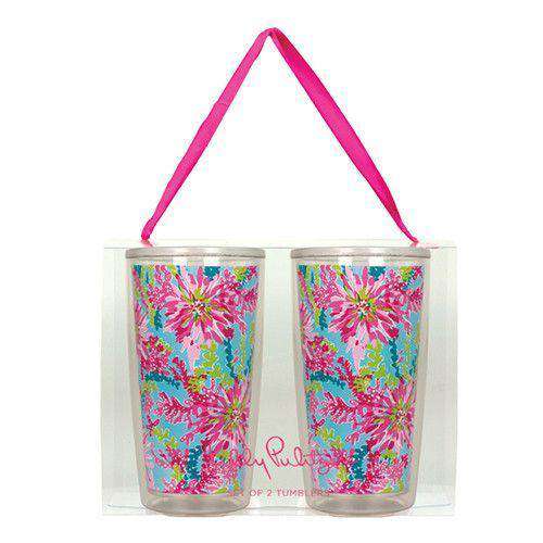 Insulated Tumbler Set in Trippin' and Sippin' by Lilly Pulitzer - Country Club Prep
