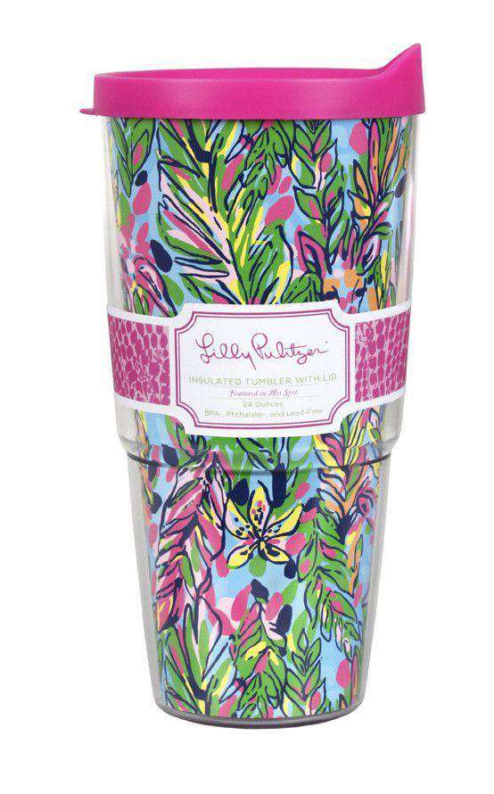 Insulated Tumbler with Lid in Hot Spot  by Lilly Pulitzer - Country Club Prep