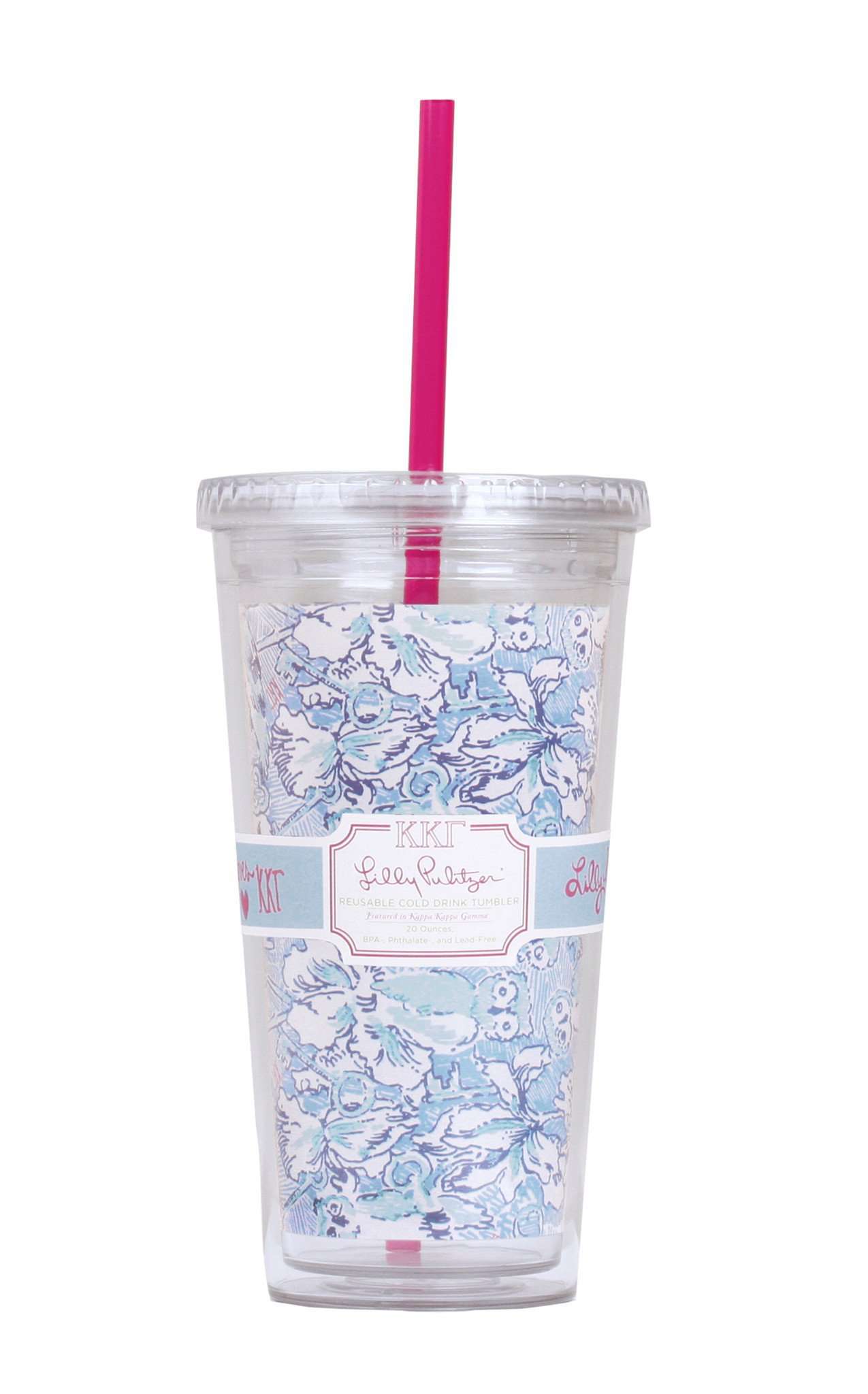 Kappa Kappa Gamma Tumbler with Straw by Lilly Pulitzer - Country Club Prep