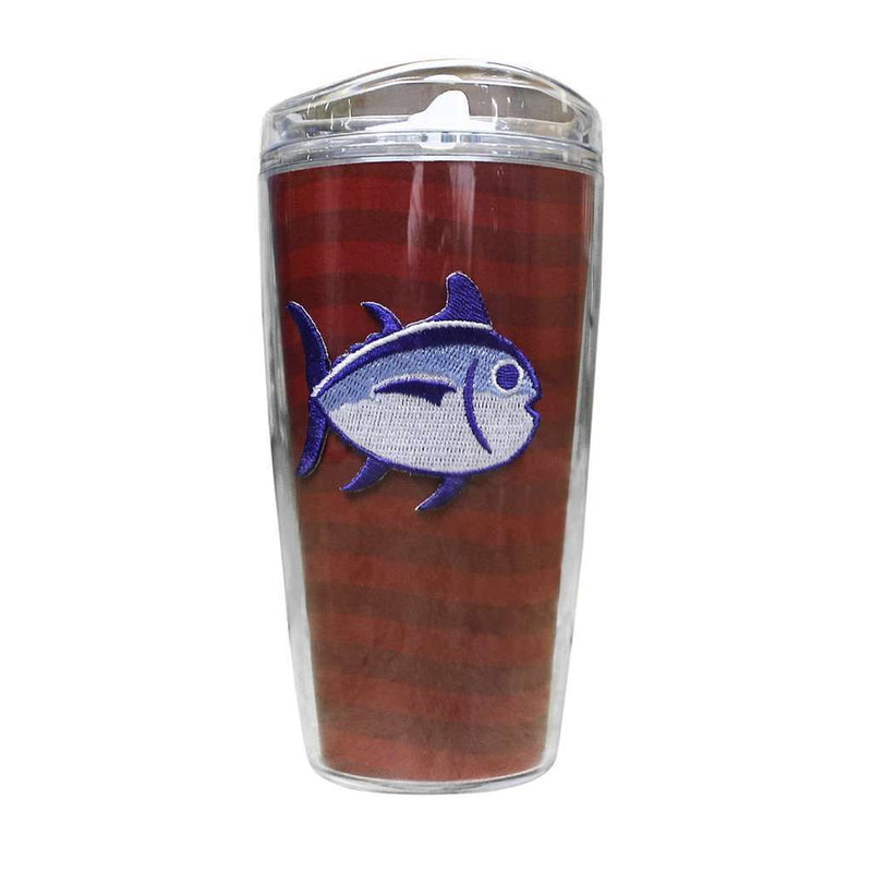 Team Colors 16oz Skipjack Tumbler in Chianti and Black by Southern Tide - Country Club Prep