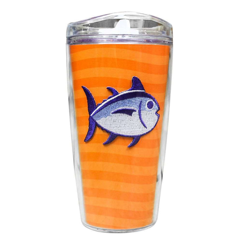 Team Colors 16oz Skipjack Tumbler in Endzone Orange and Regal Purple by Southern Tide - Country Club Prep