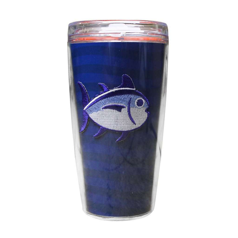 Team Colors 16oz Skipjack Tumbler in University Blue and Endzone Orange by Southern Tide - Country Club Prep