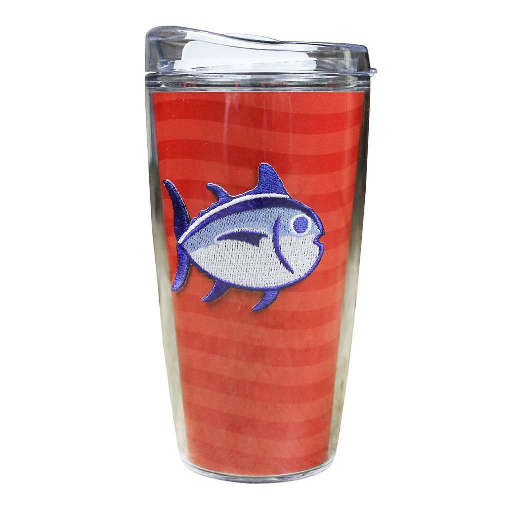 Team Colors 16oz Skipjack Tumbler in Varsity Red and Black by Southern Tide - Country Club Prep