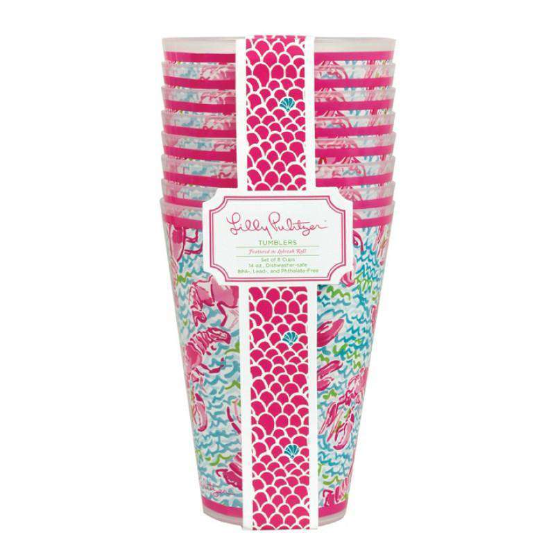To-Go Tumbler Set in Lobstah Roll by Lilly Pulitzer - Country Club Prep
