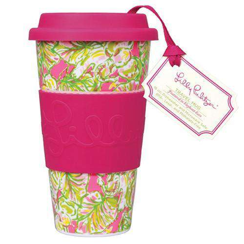 Travel Mug in Elephant Ears by Lilly Pulitzer - Country Club Prep