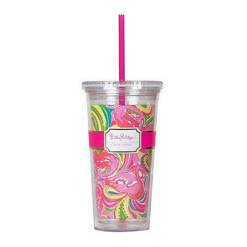 Tumbler with Straw in All Nighter by Lilly Pulitzer - Country Club Prep