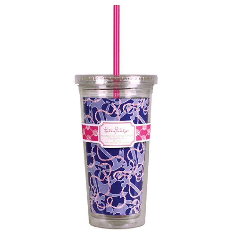 Tumbler with Straw in Booze Cruise by Lilly Pulitzer - Country Club Prep