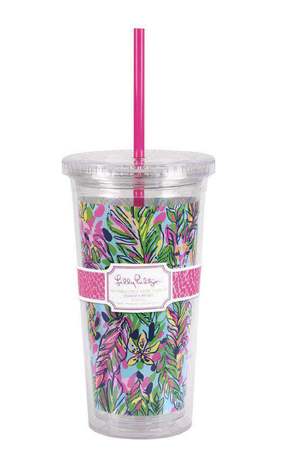 Tumbler with Straw in Hot Spot by Lilly Pulitzer - Country Club Prep