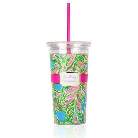 Tumbler with Straw in, In The Bungalows by Lilly Pulitzer - Country Club Prep