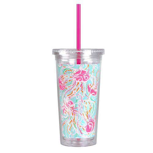 Tumbler with Straw in Jellies Be Jammin' by Lilly Pulitzer - Country Club Prep