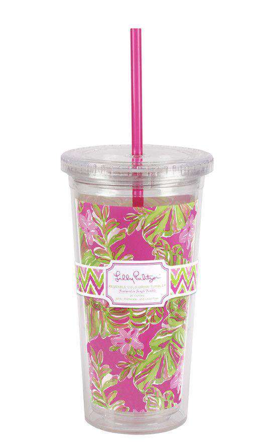 Tumbler with Straw in Jungle Tumble by Lilly Pulitzer - Country Club Prep
