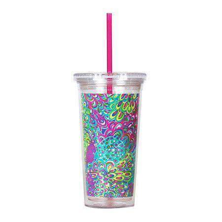 Tumbler with Straw in Lilly's Lagoon by Lilly Pulitzer - Country Club Prep