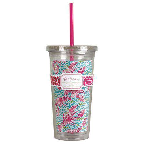 Tumbler with Straw in Lobstah Roll by Lilly Pulitzer - Country Club Prep