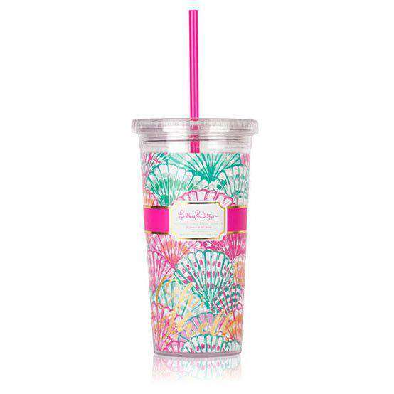 Tumbler with Straw in Oh Shello by Lilly Pulitzer - Country Club Prep