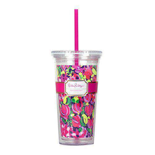Tumbler with Straw in Wild Confetti by Lilly Pulitzer - Country Club Prep