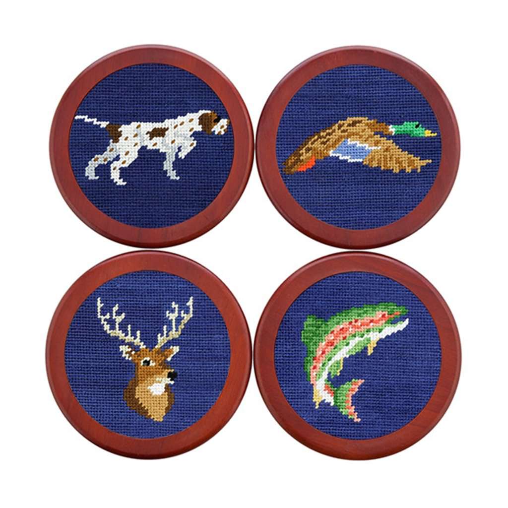 Southern Sportsman Needlepoint Coasters by Smathers & Branson - Country Club Prep