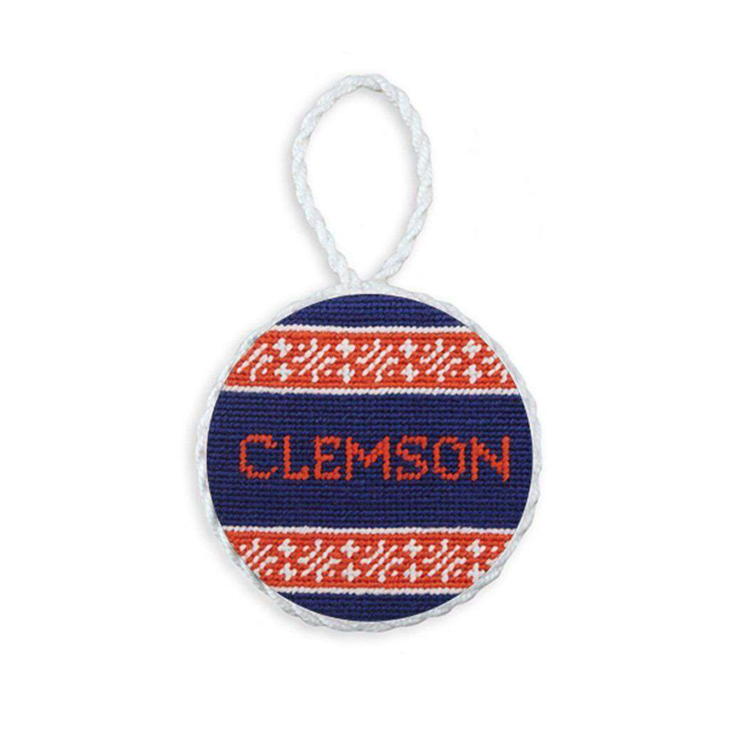 Clemson Fairisle Needlepoint Ornament by Smathers & Branson - Country Club Prep