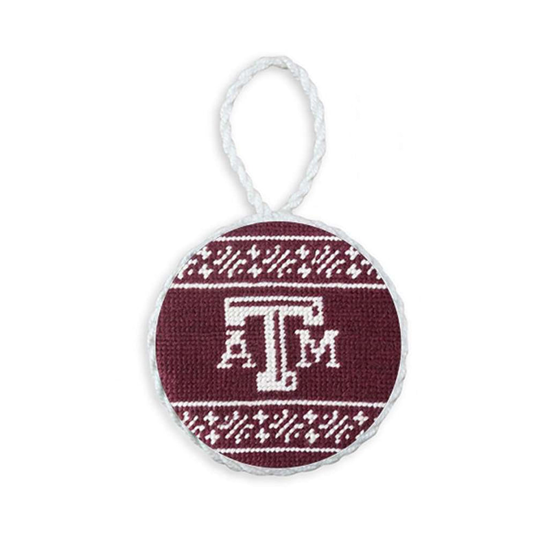 Texas A&M Fairisle Needlepoint Ornament by Smathers & Branson - Country Club Prep