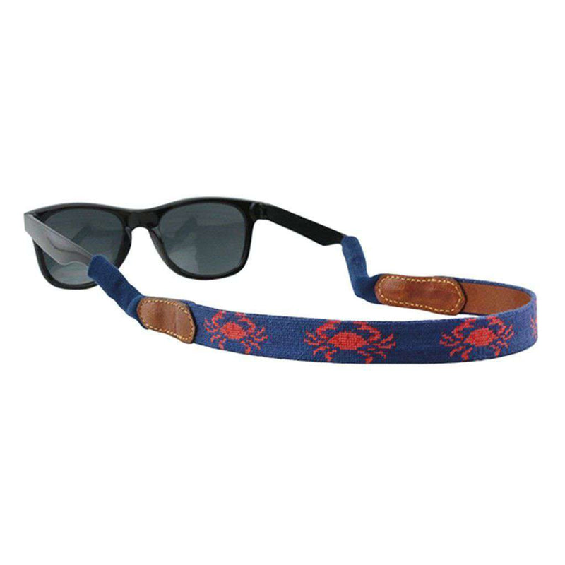Coral Crab Needlepoint Sunglass Straps by Smathers & Branson - Country Club Prep