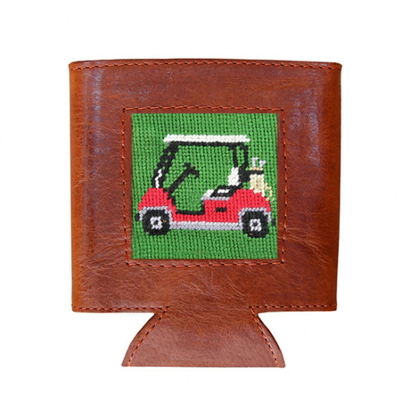 Golf Cart Needlepoint Can Cooler by Smathers & Branson - Country Club Prep