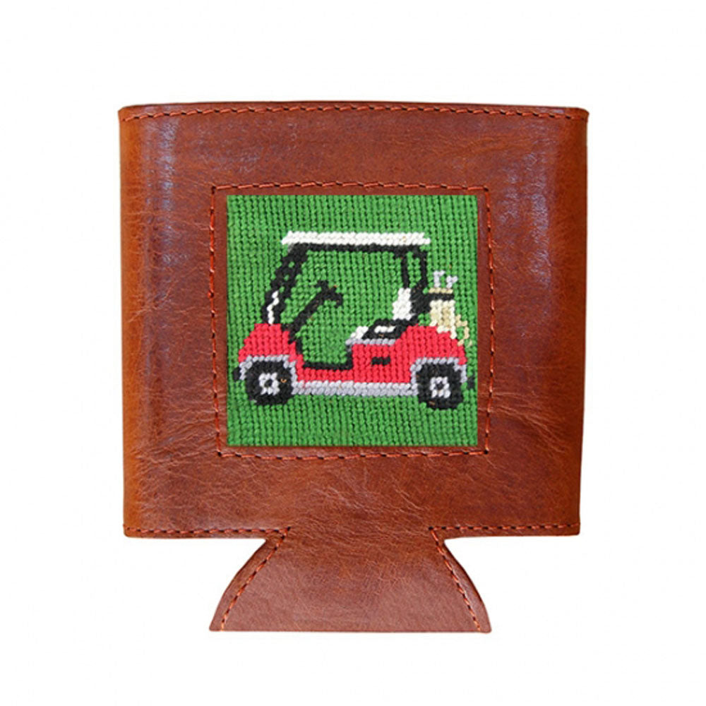 Golf Cart Needlepoint Can Cooler by Smathers & Branson - Country Club Prep