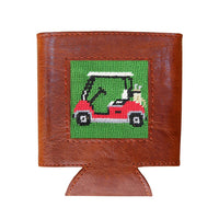 Golf Cart Needlepoint Can Cooler by Smathers & Branson - Country Club Prep
