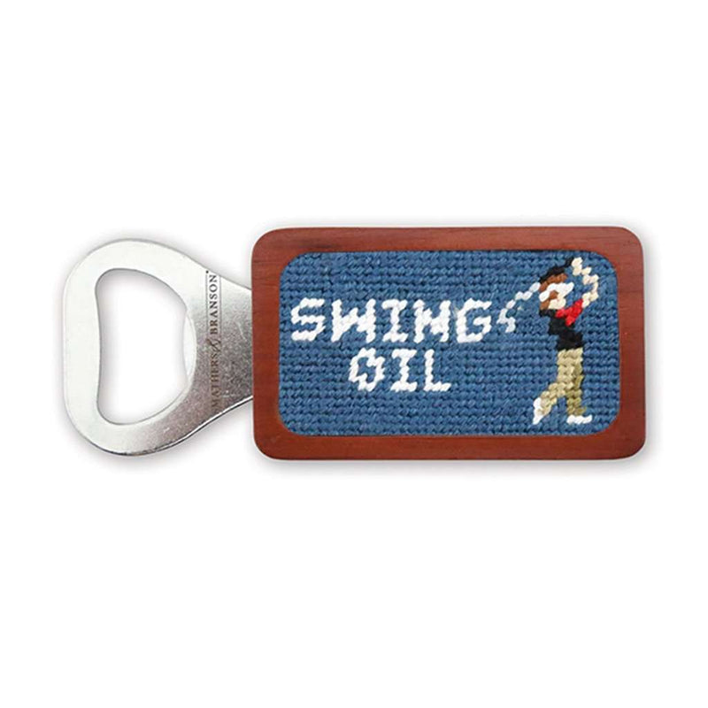 Swing Oil Needlepoint Bottle Opener in Slate by Smathers & Branson - Country Club Prep