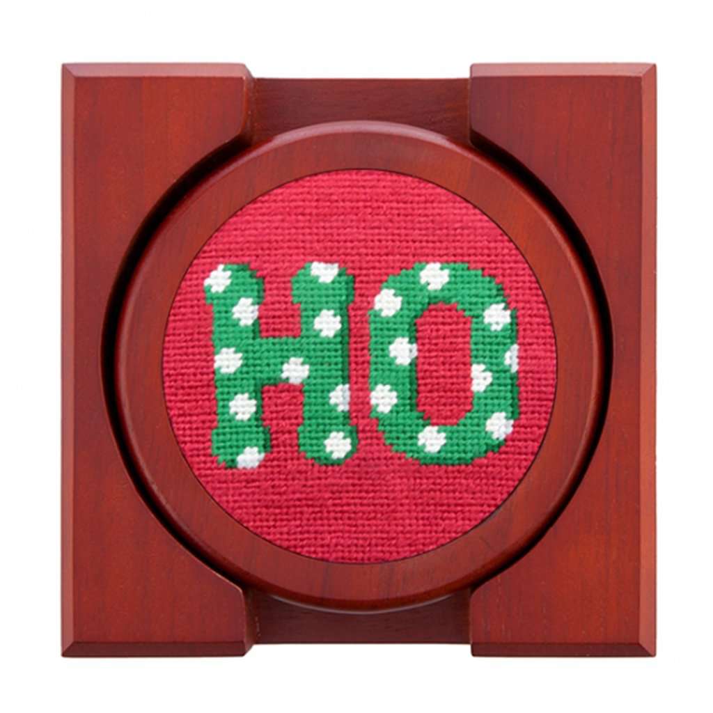 Ho Ho Ho Needlepoint Coaster Set by Smathers & Branson - Country Club Prep