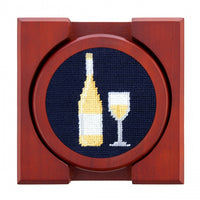 Wine Bottle Needlepoint Coasters by Smathers & Branson - Country Club Prep