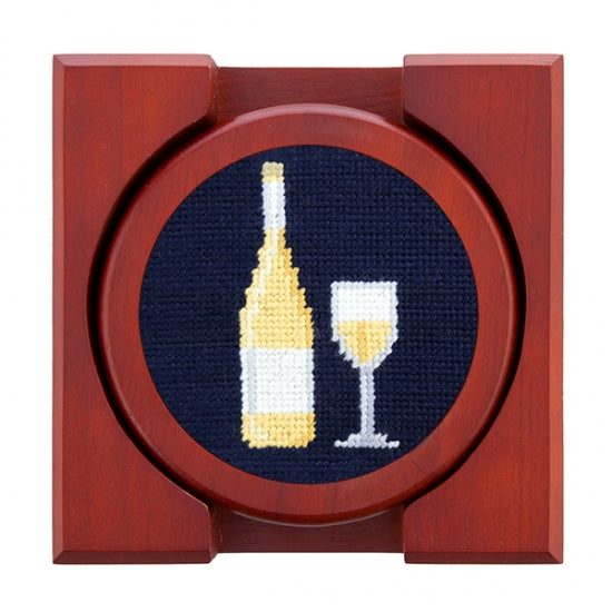 Wine Bottle Needlepoint Coasters by Smathers & Branson - Country Club Prep