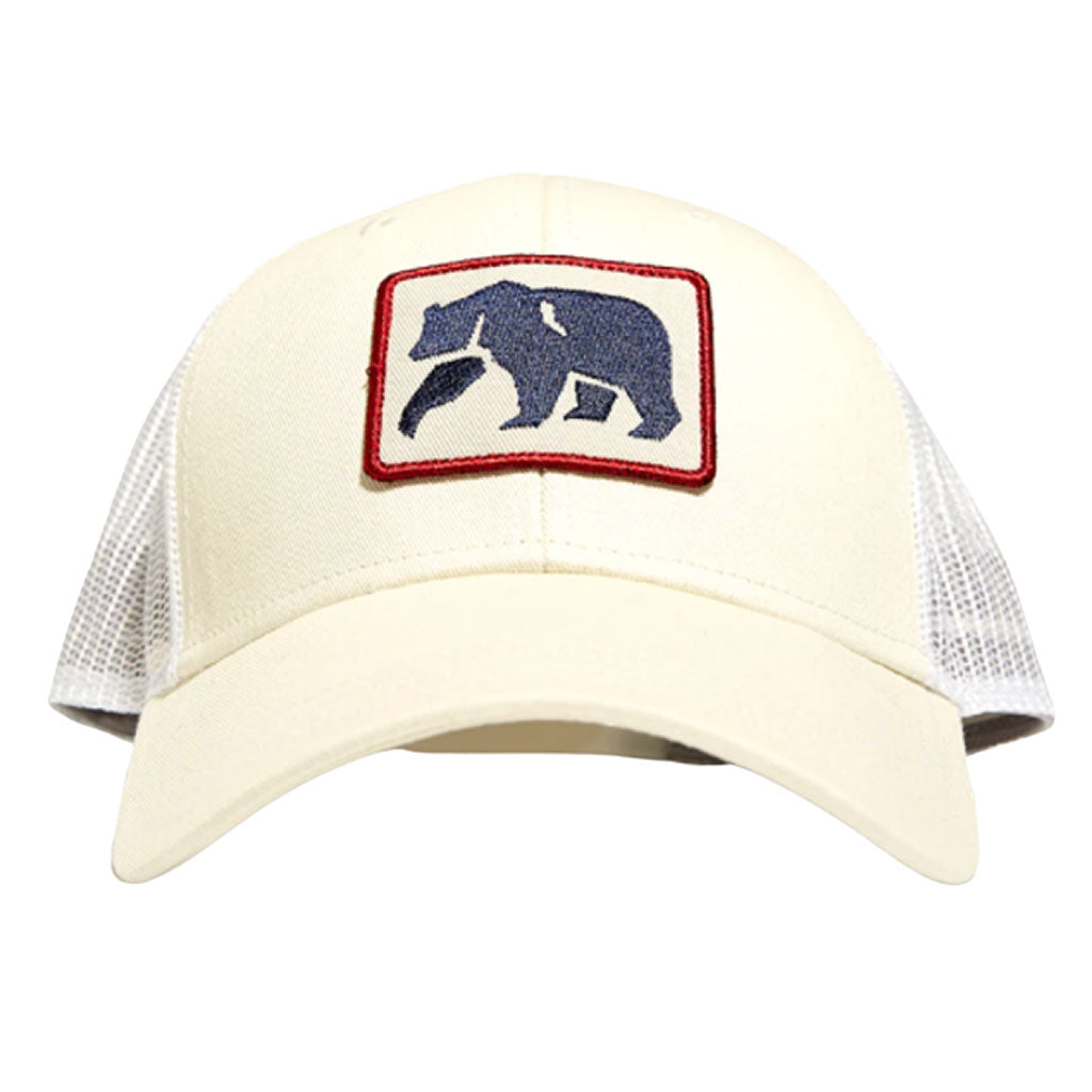 The Dano Trucker Cap in Cream and Blue by The Normal Brand - Country Club Prep