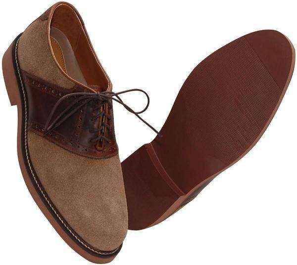 Men's David Saddle Oxford in Briar Brown w/ Tan Suede Leather by Country Club Prep - Country Club Prep