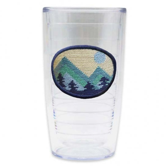 Mod Mountain Needlepoint Tumbler by Smathers & Branson - Country Club Prep