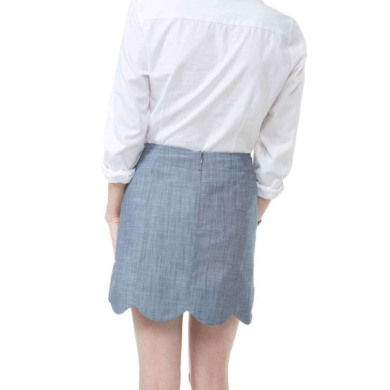 Dessie Skirt in Navy Chambray by Southern Proper - Country Club Prep