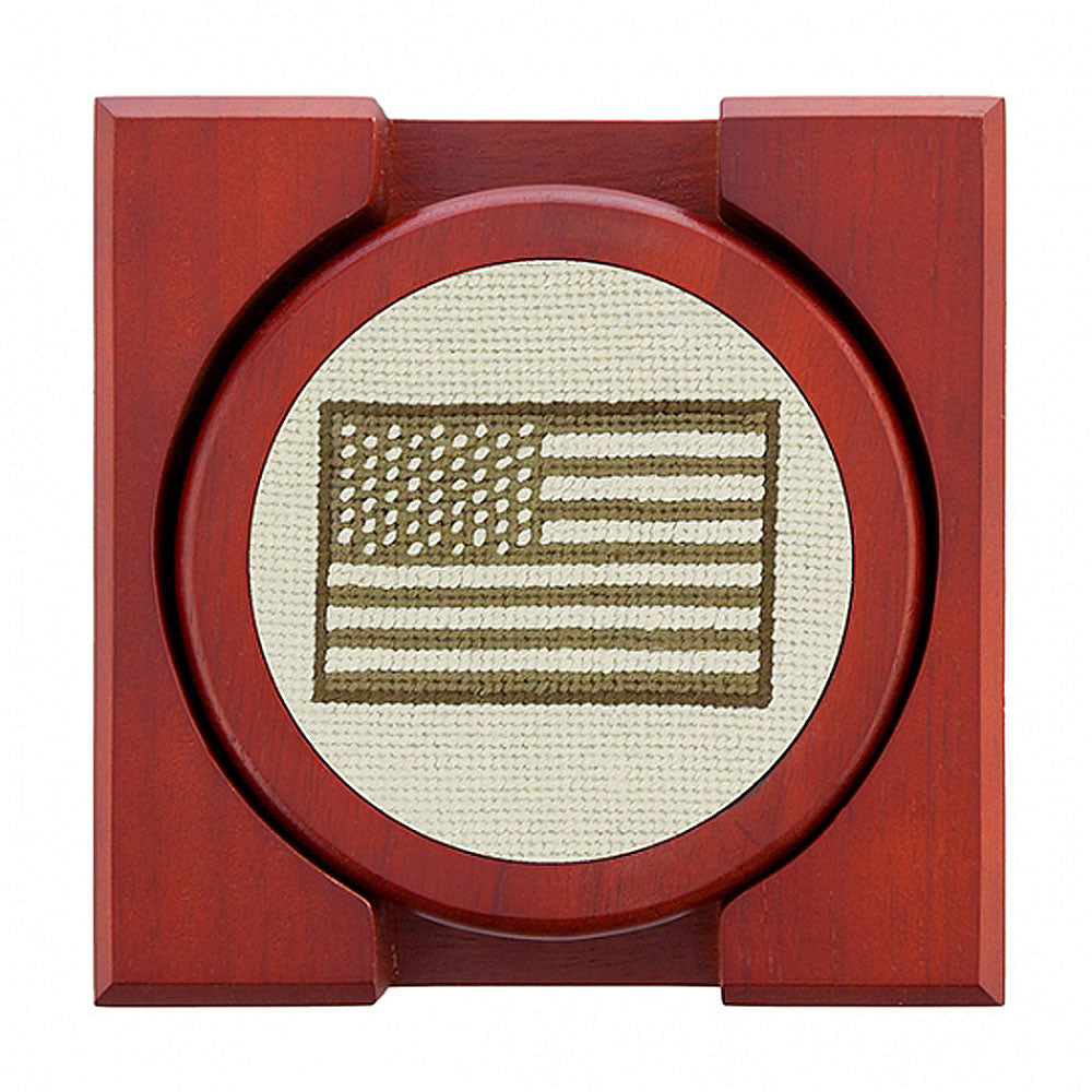 Armed Forces Flag Needlepoint Coasters by Smathers & Branson - Country Club Prep