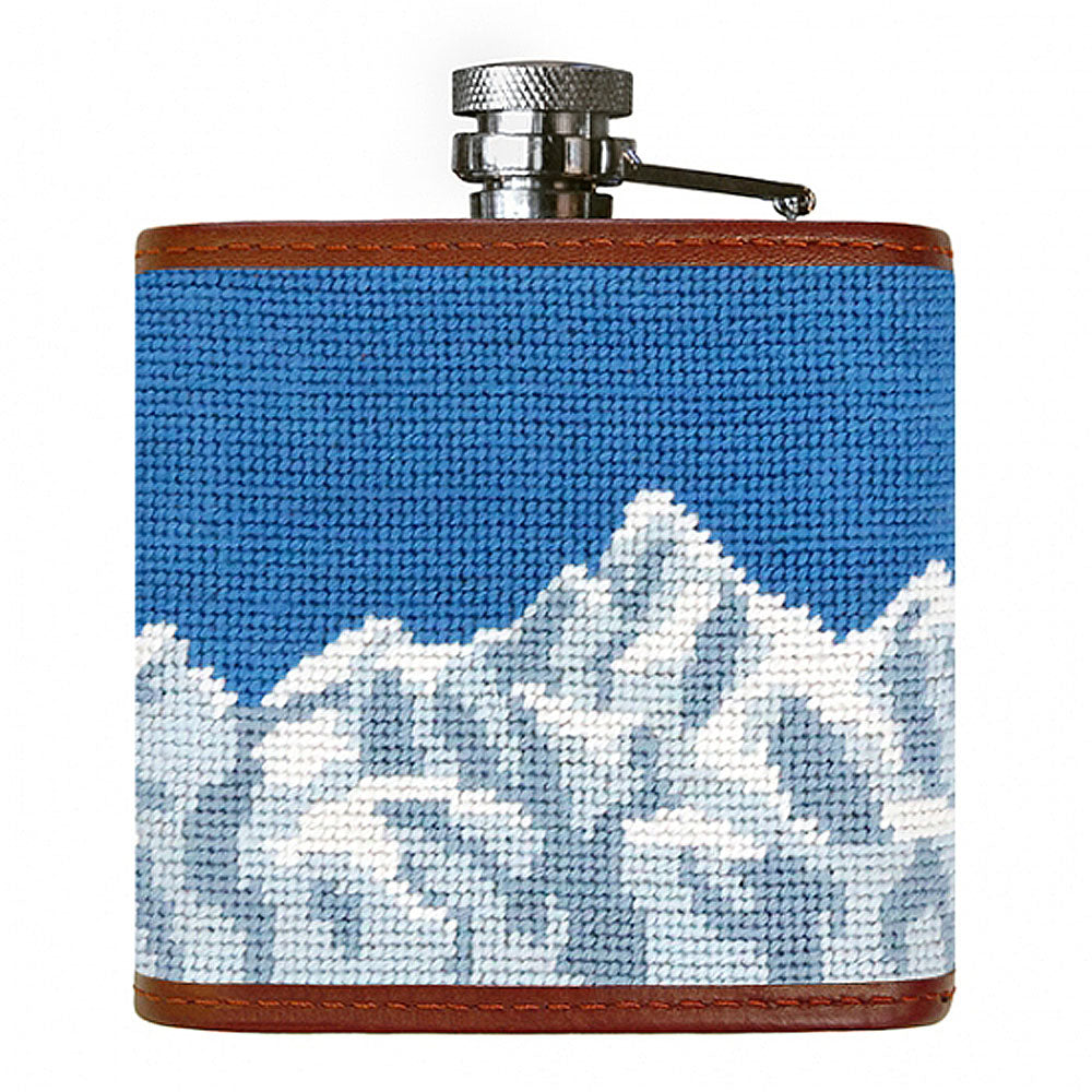 Ski Trails Needlepoint Flask by Smathers & Branson - Country Club Prep