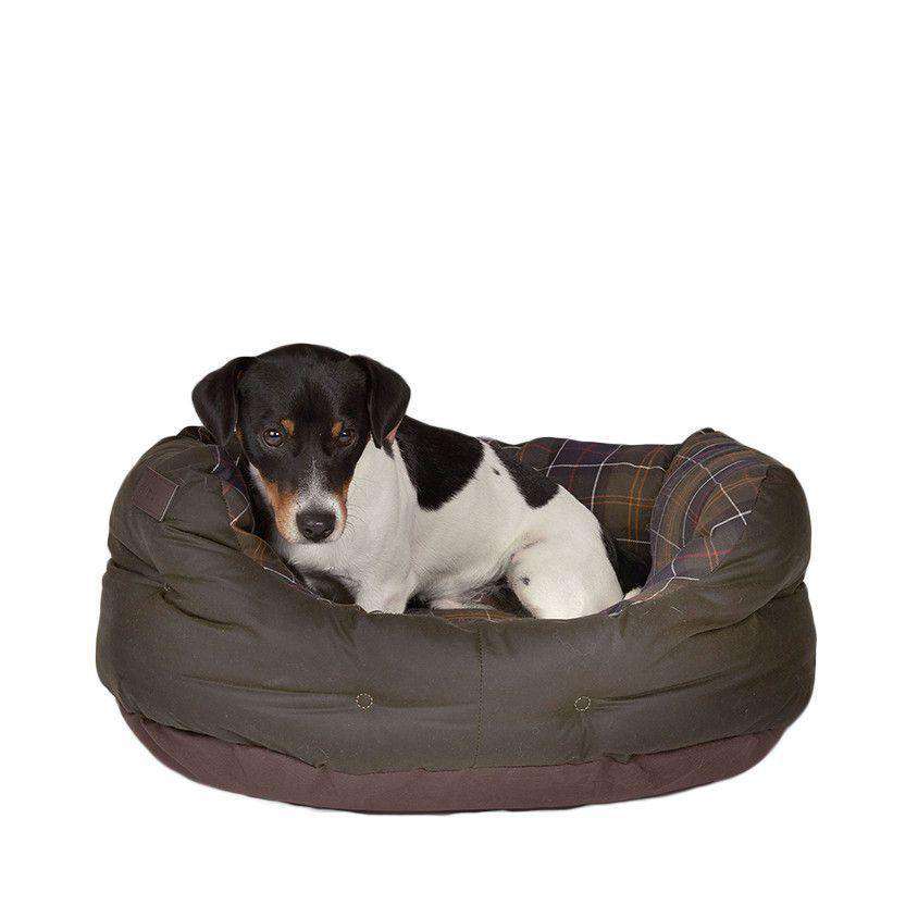 24" Wax Cotton Dog Bed by Barbour - Country Club Prep