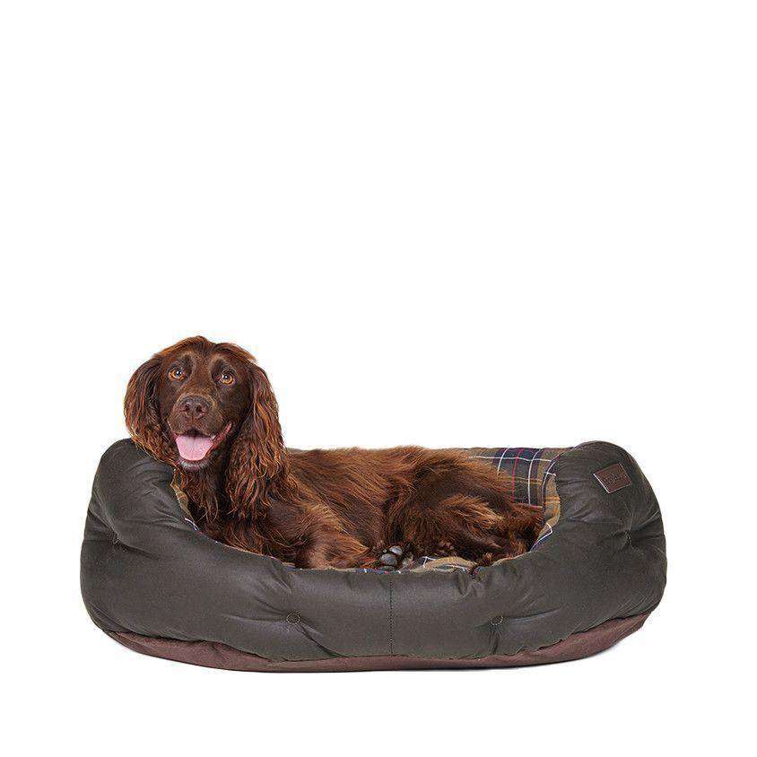 30" Wax Cotton Dog Bed by Barbour - Country Club Prep