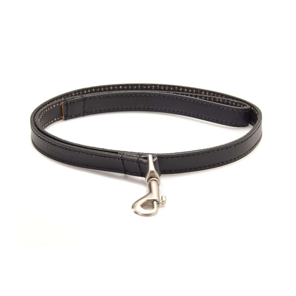 Barbour Leather Dog Lead in Black Country Club Prep