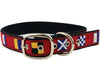 Signal Flag Dog Collar in Crimson by Anchored Style - Country Club Prep