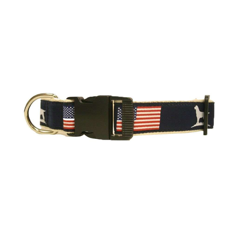 The Patriot Ribbon Dog Collar in Navy by Over Under Clothing - Country Club Prep