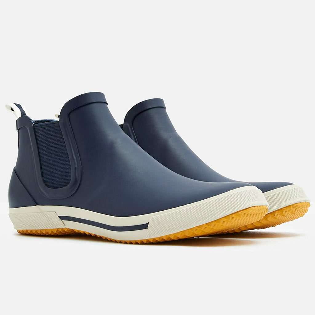 Rainwell Short Slip-On Rain Boots in French Navy by Joules - Country Club Prep